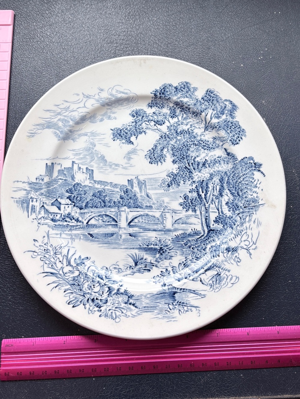 Wedgwood Blue and White Scenic Dinner Plate